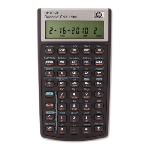 Picture of HEWLETPCCO 2716570 HP 2716570 10bII+ Financial Calculator, 12-Digit LCD (EA)