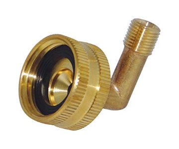 Picture of JMF COMPANY 4589545 JMF Brass Hose Elbow 3/4 in. Dia. x 3/8 in. Dia. Yellow 1 pk - Case of: 5; Each Pack Qty: 15 (PK-5-EA)
