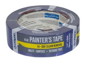 Picture of BLUE DOLPHIN TP BDT 0150 Blue Dolphin Blue Painter's Tape, 1.41 in. x 60 yds., Easy-Tear Painter’s Tape, Medium Tack, Solvent-Free, Ideal for Drywall, Painted Walls, Woodwork, Glass, Plastic and More (EA)