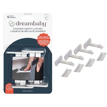 Picture of Dreambaby L1414 Dreambaby Adhesive Safety Latches for Drawers & Cabinets, White, 4 Count (EA)