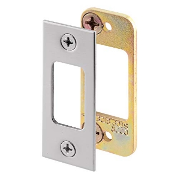 Picture of Prime E 2483 Prime-Line E 2483 Deadbolt Strike, for Use with Wood Or Metal Door Jambs, 2-3/4 In. Height x 1-1/8 In. Width, Steel, Satin Nickel (Single Pack) (EA)