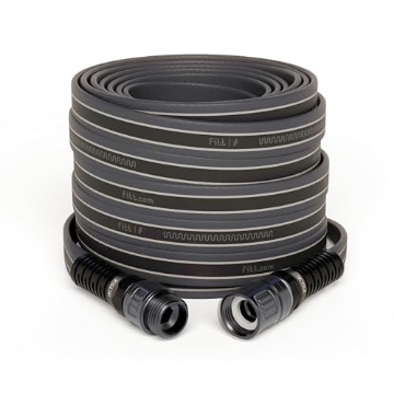 Picture of FITT USA INC FFP55800 FITT Force Pro Water Hose, Lightweight Ultra Flexible Durable Kink-Free Heavy-Duty Commercial Grade Flat Garden Hose, Grey and Blue, 100-Feet x 5/8-Inch (PK-4-EA)
