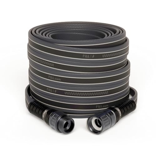 Picture of FITT USA INC FFP59006 FITT Force Pro Water Hose, Lightweight Ultra Flexible Durable Kink-Free Heavy-Duty Commercial Grade Flat Garden Hose, Grey and Blue, 50-Feet x 5/8-Inch (EA)