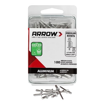 Picture of ARROW FASTENER CO LLC RMA1/8IP Arrow Fastener RMA1/8IP Medium Aluminum 1/8-Inch Pop Rivets for Metal, Fabric, Leather, and Auto Repair, 100-Pack (EA)