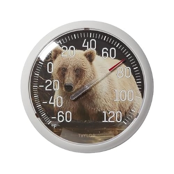 Picture of TAYLOR PRECISION PRODUCTS 5307062 Taylor Nature Series Bear Indoor Outdoor Dial Thermometer, Easy to Read Wall Decor for Patio, Pool, Yard, Garden or Garage, 13.25 Inch, Tan Bezel (PK-4-EA)