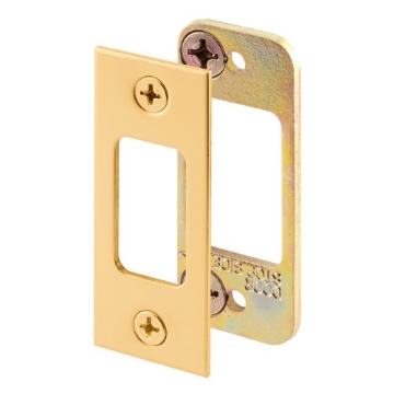 Picture of Prime E 2479 Prime-Line E 2479 Deadbolt Strike, 2 Piece, High Security, 1/8 In. Heavy gauge Steel, Brass Plated Set (Single Pack) (EA)