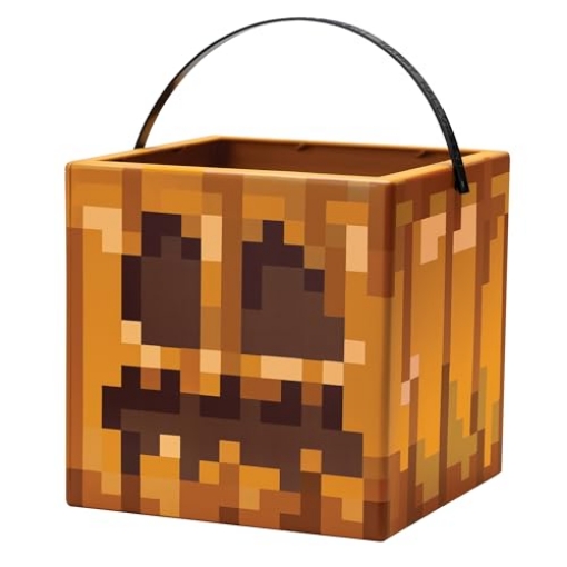 Picture of Disguise DG163869 Disguise Minecraft Jack O' Lantern Treat Pail, Official Candy Bucket Costume Accessory for Kids & Décor, 7x7x7 inches (EA)