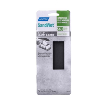 Picture of Norton Company 7660768533 Norton 1024493 3 x 9 in. Sandwet Silicon Carbide 320 Grit Coarse 0.75 Sheet Sander (EA)