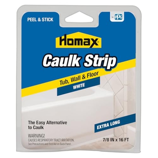 Picture of Homax 3072 Caulk Strip White, 7/8" x 16', Project Size Tub, Wall and Floor Caulk Strip (PK-4-EA)