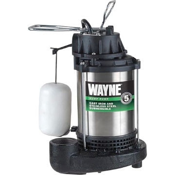 Picture of WAYNE MORGAN CDU980E Wayne 58321-WYN3 CDU980E 3/4 HP Submersible Cast Iron and Stainless Steel Sump Pump with Integrated Vertical Float Switch, Large, Silver (EA)