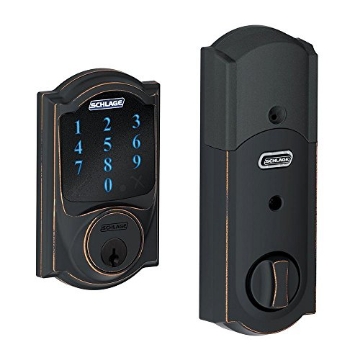 Picture of Ingersoll Rand BE469NXVCAM716 SCHLAGE Aged Bronze Zinc Deadbolt with Alarm, Key Lock, Fingerprint (EA)