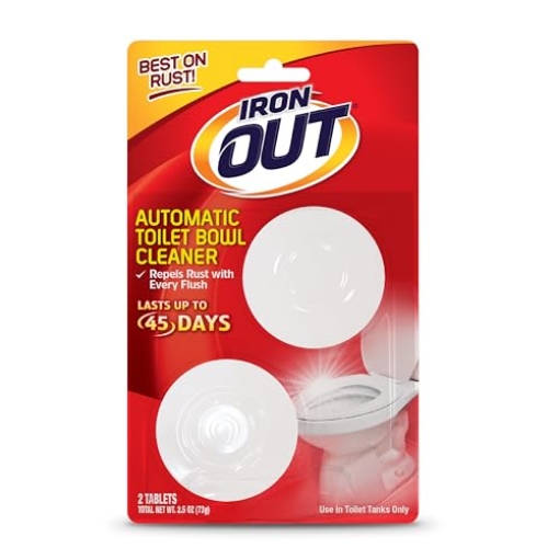 Picture of IRONOUT AT12T Iron OUT Automatic Toilet Bowl Cleaner Tablets, Helps Remove and Prevent Rust Stains with Every Flush, Lasts up to 45 Days, Made in the USA, 2 Tablets (EA)