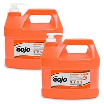 Picture of Gojo Industries 0955-02 GOJO Natural* Orange Pumice Industrial Hand Cleaner, 1 Gallon Quick Acting Lotion Hand Cleaner with Pumice Pump Bottle (Pack of 2) - 0955-02 (CT-2-EA)
