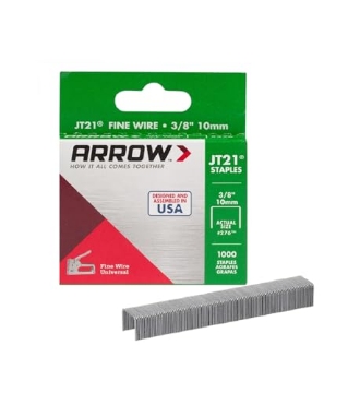 Picture of ARROW FASTENER CO LLC 276 Arrow 276 JT21 Thin Wire Staples for Staple Guns and Staplers, Use for Upholstery, Crafts, General Repairs, 3/8-Inch Leg Length, 7/16-Inch Crown Width, 1000-Pack (EA)