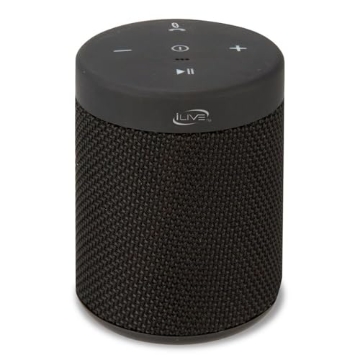 Picture of iLive ISBW108B iLive Portable Bluetooth Waterproof Speaker, 2.56 x 2.56 x 3.54 Inches, Includes Micro-USB to USB Cable and Carabiner Clip, Black (ISBW108B) (EA)