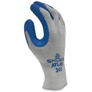 Picture of ATLAS CHEMICAL CORP 300M-08.RT Atlas Showa Atlas Fit Unisex Indoor/Outdoor Rubber Coated Work Gloves Blue/Gray M (PK-12-EA)