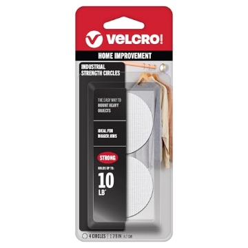 Picture of VEK 90363 VELCRO Brand 90363 Industrial Fasteners Stick-On Adhesive | Professional Grade Heavy Duty Strength | Indoor Outdoor Use, 1 7/8in, Circles 4 Sets (EA)