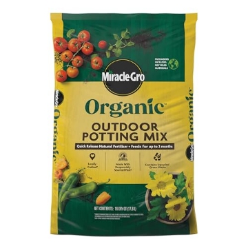 Picture of Miracle Gro 71286430 Miracle-Gro Organic Outdoor Potting Mix, for Outdoor Container Plants, Contains Quick-Release Natural Fertilizer, OMRI Listed, 16 qt. (EA)