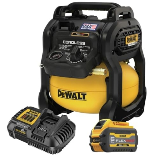 Picture of STANLEY Engineered Fastening DCC2520T1 DEWALT 20V MAX* Portable Cordless Air Compressor Kit, 2.5 Gallons, 140 PSI, Brushless with Battery & Charger (DCC2520T1) (EA)