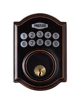 Picture of FU HSING AMERICAS INC GA7X7D01AA Faultless Aged Bronze Metal Electronic Deadbolt N/A (EA)