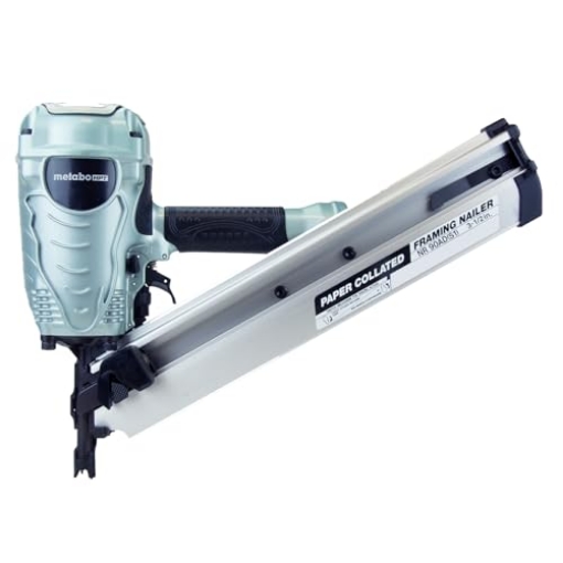 Picture of METABO HPT NR90ADS1M Metabo HPT Framing Nailer, Pro-Preferred Framing Tool For Flooring, Truss Build-Up, Roof Decking, and Housing Construction, Quick Switch Nailing, 3-1/2" 30° Paper Collated Nails, NR90ADS1 (EA)
