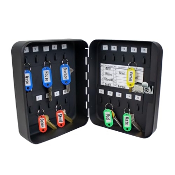 Picture of LUCKY LINE PRODUCTS INC 62700 Lucky Line 20 Hook Combination Locking Metal Key Cabinet Organizer, Black (62700), 20 Hooks (EA)