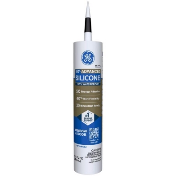 Picture of HENKEL LOCTITE 2813670 GE 2813670 Advanced Silicone 2 Window & Door Sealant, Black, 10.1-oz. - Quantity 12 (PK-12-EA)