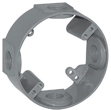 Picture of SIGMA ENGINEERED SOLUTIONS 14236 Sigma Engineered Solutions 14236 1/2-Inch 4 Hole Round Weatherproof Extension Ring, Gray (EA)