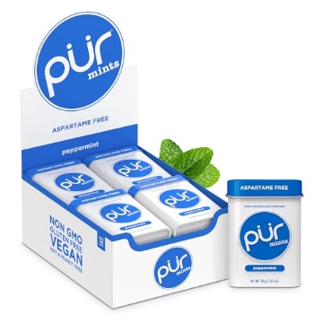 Picture of PUR MINTS 114430PEPU-1111 PUR Mints | Aspartame-Free | Made with Xylitol | Sugar-Free, Vegan, Gluten-Free & Keto Friendly | Natural Peppermint Flavor, 30 Pieces (Pack of 12) (PK-12-EA)