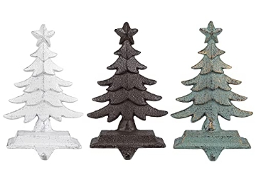 Picture of TRANSPAC TC01165 Transpac Iron Rustic Tree Stocking Holder, Set of 3, Assortment (PK-3-EA)