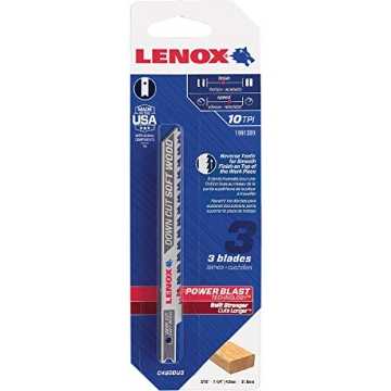 Picture of Lenox Tools 1991389 LENOX TOOLS 1991389 U-Shank Down Cutting Wood Jig Saw Blade, 4" x 5/16" 10 TPI, 3 Pack (EA)