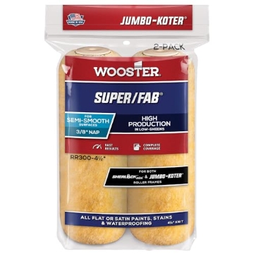 Picture of WOOSTER RR300-4 1/2 WOOSTER Brush RR300-4 1/2 Super/Fab Jumbo-Koter Paint Roller, 3/8 in Nap, 4-1/2 in L, Knit Fabric Cover, 4.5 Inch (EA)