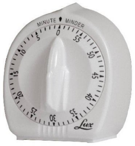 Picture of Lux CP242859-012E Lux Minute Minder Timer Mechanical White with Black Markings 60 Min (EA)