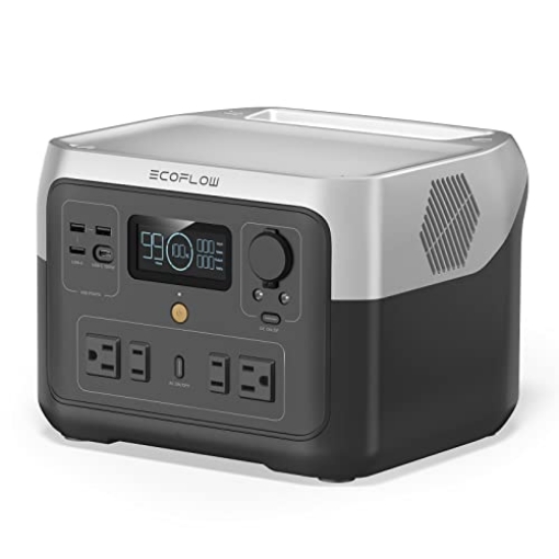 Picture of ECOFLOW TECHNOLOGY INC ZMR610-B-US EF ECOFLOW Portable Power Station RIVER 2 Max, 512Wh LiFePO4 Battery/ 1 Hour Fast Charging, Up To 1000W Output Solar Generator (Solar Panel Optional) for Outdoor Camping/RVs/Home Use (EA)