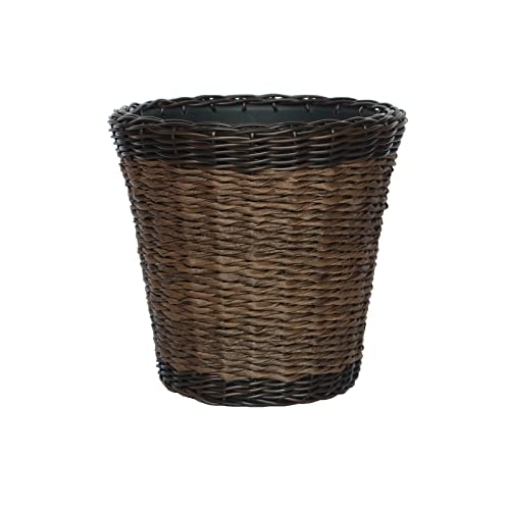 Picture of Infinite Peripherals 45028-M Infinity 13" H x 14" Dia. Plastic Woven Wicker Planter Brown - Case of: 1 (EA)