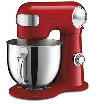 Picture of Cuisinart SM-50R Cuisinart Stand Mixer, 12 Speed, 5.5 Quart Stainless Steel Bowl, Chef’s Whisk, Mixing Paddle, Dough Hook, Splash Guard w/ Pour Spout, Ruby Red, SM-50R, Manual (EA)