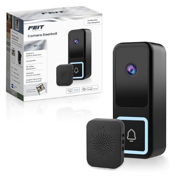 Picture of FEIT ELECTRIC CO CAMDOORWIFI/G2 Feit Electric Smart Doorbell Camera, Wired 2K HD Video, Night Vision, Motion Detection, Two-Way Audio, Alexa/Google Assistant Compatible, App Control, Wireless Chime Included, CAM/Door/WiFi/G2 (EA)