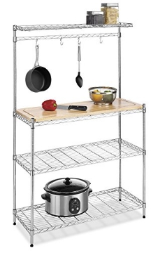 Picture of Whitmor 6054-268 Whitmor Supreme Baker’s Rack with Food Safe Removable Wood Cutting Board - Chrome (EA)