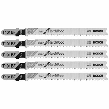 Picture of BOSCH SECURITY SYSTEMS, INC T101BF Bosch T101BF 5 pc. 4 in. 10 TPI Variable Pitch Clean for Hardwood T-Shank Jig Saw Blades (EA)