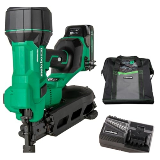 Picture of METABO HPT NV1845DAM Metabo HPT 18V MultiVolt Brushless Cordless Coil Roofing Nailer Kit, 1-3/4" Coil Roofing Nailer with Power Tool 2.0Ah Lithium Ion Battery, Drives 7/8" to 1-3/4" Nails, NV1845DA (EA)