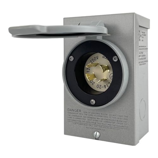 Picture of RELIANCE CONTROLS PB-20 Reliance Controls Corporation PB20 20-Amp NEMA 3R Power Inlet Box for Generators Up to 5,000 Running Watts,Gray (EA)