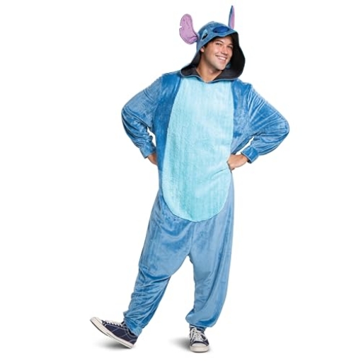 Picture of Disguise DG116549D Disguise Men's Adults Stitch Costume, Official Lilo and Stitch Costume Jumpsuit and Headpiece, Multicolored, XL (42-46) (EA)