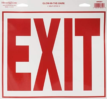 Picture of HILLMAN 840201 Hillman Group 840201 11 x 12 in. White Vinyl Glow-in-The-Dark Exit Sign - 10 Piece1010 (PK-10-EA)