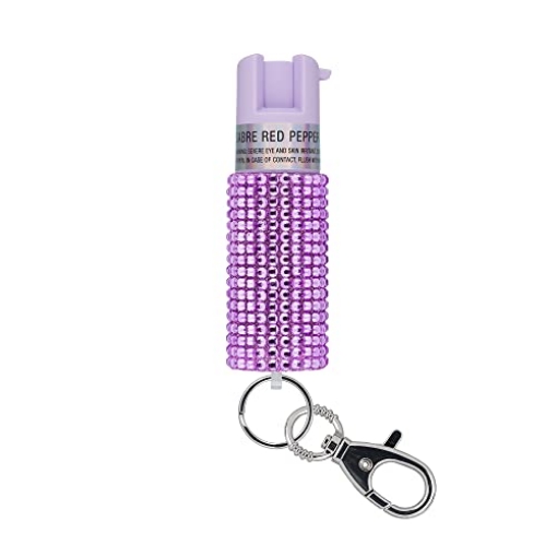 Picture of Sabre KR-J-LV-02 SABRE Jeweled Pepper Spray, Maximum Strength, Fashionable Monochromatic Design, Quick and Easy Access Snap-Clip for Secure Attachment, Protect Against Multiple Threats with up to 10 second spray time (EA)