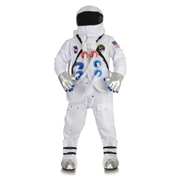Picture of Underwraps Child Code UR30110 Underwraps Men's Astronaut Costume Deluxe Suit Adult Costume, White, One Size (EA)