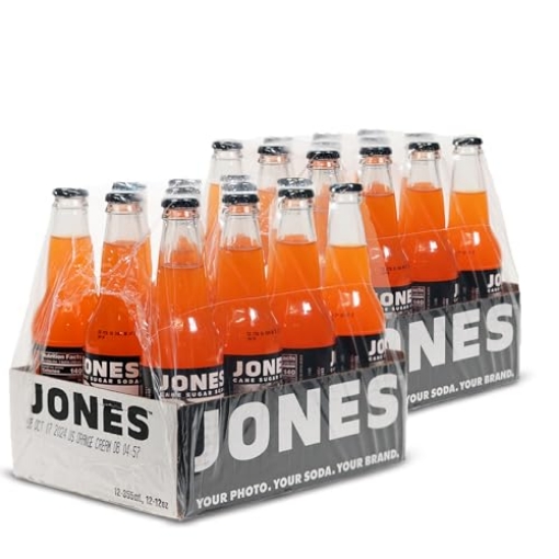 Picture of JONES SODA CO JU-401 Jones Soda Co. Orange Cream Soda Flavor | 100% Cane Sugar Soda | Craft Soda Pop | Soda Soft Drinks | Glass Bottle Soda (PK-24-EA)