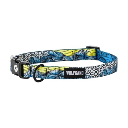 Picture of WOLFGANG MAN & BEAST WC-002-111 Wolfgang Heavy Duty, Adjustable Dog Collar with Quick Release Nylon Buckle for Walking & Training, DawnPatrol Print, Medium (EA)