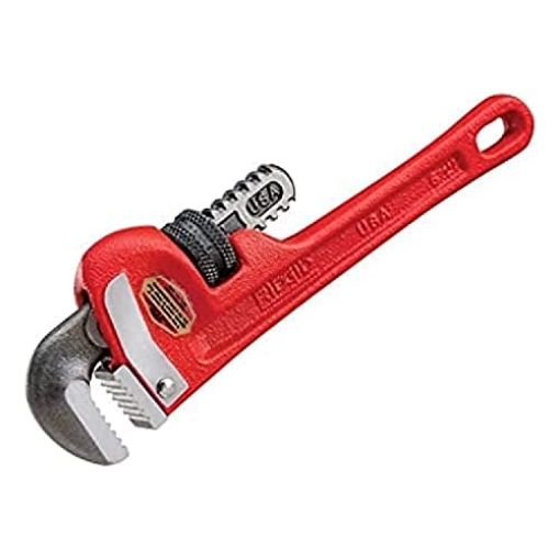 Picture of Ridge Tool Company 31010 RIDGID 31010 Model 10 Heavy-Duty Straight Pipe Wrench, 10-inch Plumbing Wrench, Red, Black, 250mm (10in) (EA)