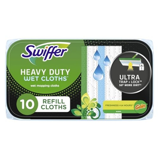 Picture of Swiffer 76471 Swiffer 1899954 SweeperWet Heavy Duty 10 x 8 in. Cloth Refill Pad, 10 Count (EA)