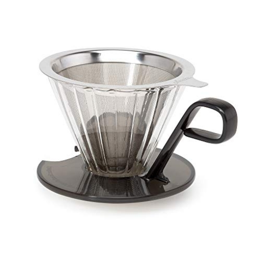 Picture of Primula PPOCD-6701 Primula Seneca Pour Over Coffee Maker Removable Ultra Fine Micro Mesh Stainless Steel Filter, 4.8 x 4.8 x 4.8 inches, Black (EA)
